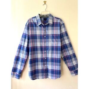 J.Crew Sz XL Shirt Mens Button Down Cotton Long Sleeve Plaid Chest Pocket Top